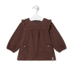 Vestido de menina às riscas Black cor-de-laranja