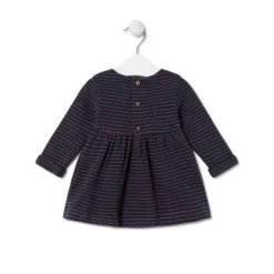 Vestido de menina às riscas Blue azul marinho