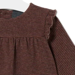 Vestido de menina às riscas Black cor-de-laranja